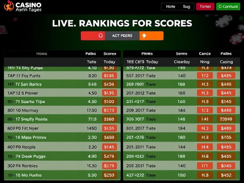 casino scores – Live Dealer Rankings